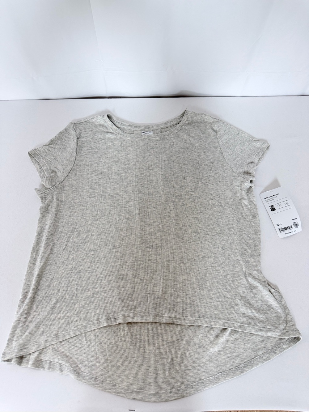 Athleta Women’s small Heather Gray Short Sleeve With Ease Rib T Shirt